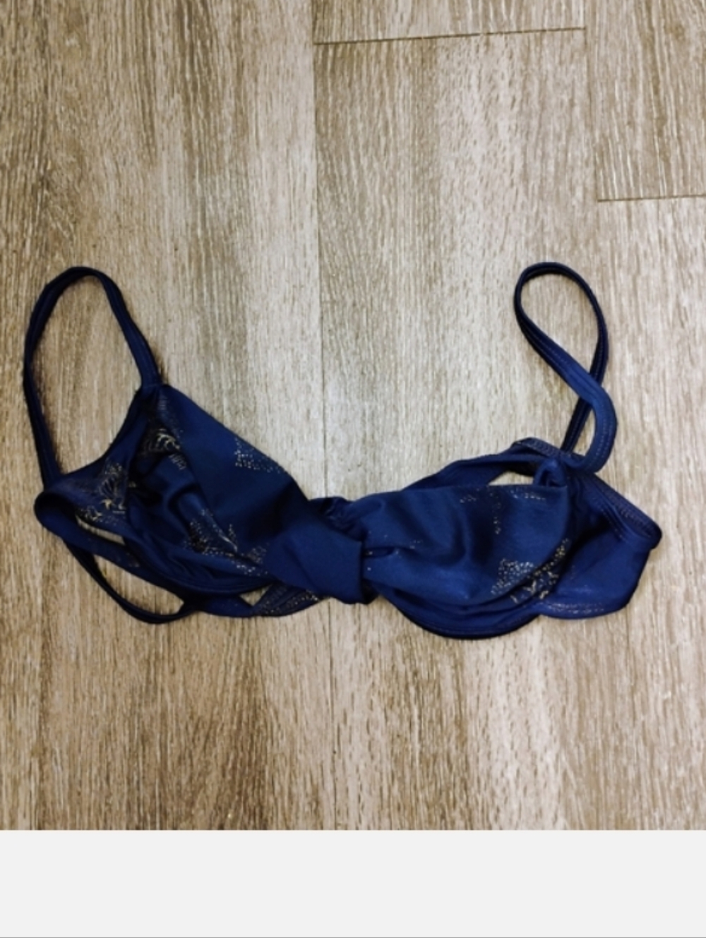 Vintage 1990s La Blanca Blue and Gold Star Underwire Bikini Top